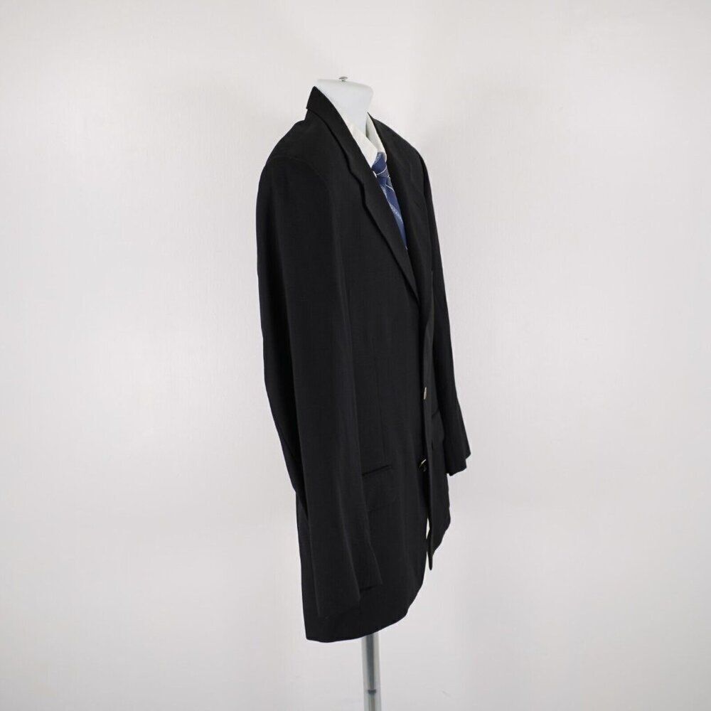Baroni Comero Super 120s Wool Black 3 Gold / Black Button Blazer 42R Italy Made - Picture 7 of 12